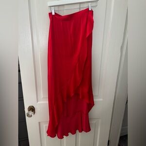 Naked Zebra Red Asymmetrical Maxi Skirt